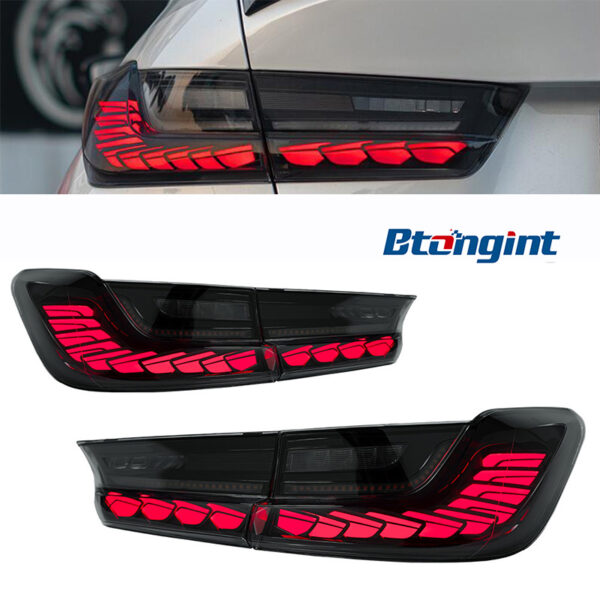 Tail Light Assembly for BMW 3 Series G20 G28 2019-2023, Retrofit Full-width Integrated LED Dragon Scale Taillamp