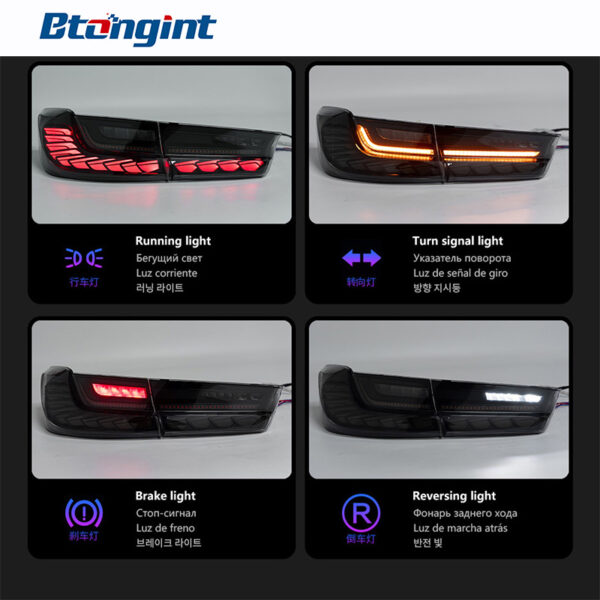 Tail Light Assembly for BMW 3 Series G20 G28 2019-2023, Retrofit Full-width Integrated LED Dragon Scale Taillamp