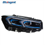 Headlight Assembly for BMW 3 Series G20 2019-2024, Retrofit New Style Double Hook Golden Angel Eyes LED Projector Headlamp
