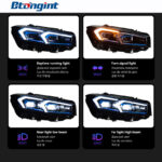 Headlight Assembly for BMW 3 Series G20 2019-2024, Retrofit New Style Double Hook Golden Angel Eyes LED Projector Headlamp