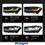 Headlight Assembly for BMW 5 Series G30 2018-2020, Retrofit Full Black Bi-Xenon Dual Beam Lens Headlamp with LED Turn Signal