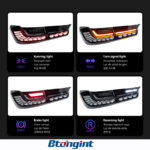 Tail Light Assembly for BMW 3 Series G20 2019-2023, Retrofit LED White Dragon Scale Taillight with Sequential Turn Signal.