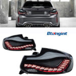 Tail Light Assembly for BMW 2 Series F22, Retrofit LED Dragon Scale Taillight with Running Light & Sequential Turn Signal