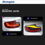 Tail Light Assembly for BMW 2 Series F22, Retrofit LED Dragon Scale Taillight with Running Light & Sequential Turn Signal