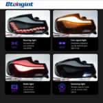 Tail Light Assembly for BMW 2 Series F22, Retrofit LED Dragon Scale Taillight with Running Light & Sequential Turn Signal