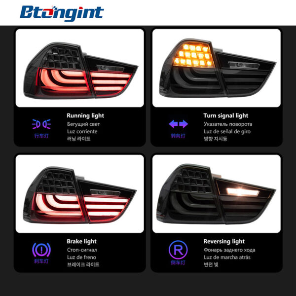 LED Tail Light Assembly For BMW 3 Series E90 2005-2012, Modified DRL Brake Light Turn Signal Reverse Lamp.