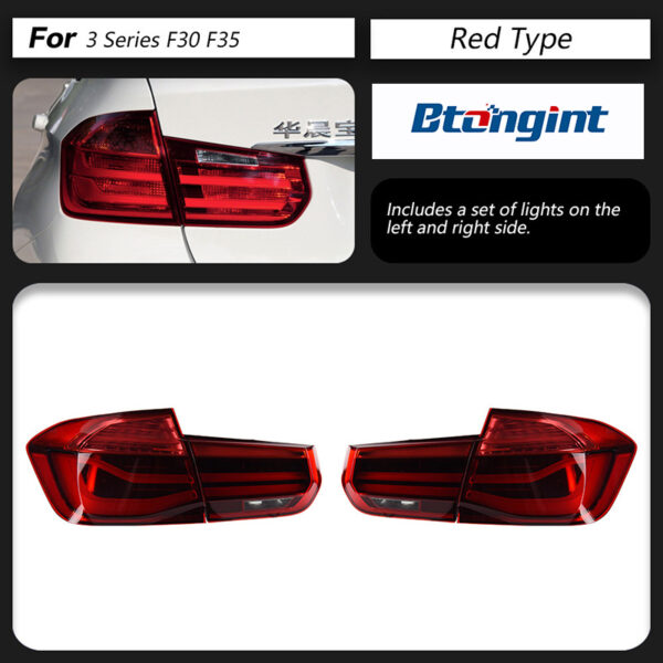 MP Style Smoked LED Tail Light Assembly For BMW 3 Series F30 F35, LCI Modified Sequential Dynamic Turn Signal.