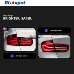 MP Style Smoked LED Tail Light Assembly For BMW 3 Series F30 F35, LCI Modified Sequential Dynamic Turn Signal.