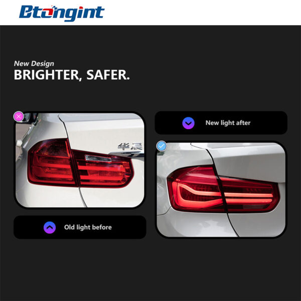 MP Style Smoked LED Tail Light Assembly For BMW 3 Series F30 F35, LCI Modified Sequential Dynamic Turn Signal.