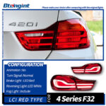 New Style LED Tail Light Assembly For BMW 4 Series F32, LED Running Lamp Brake Light Sequential Turn Signal.