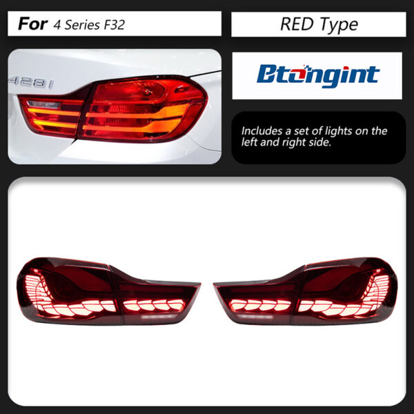 New Dragon Scale LED Tail Light Assembly For BMW 4 Series F32 F36, Sequential Turn Signal & Brake Light.