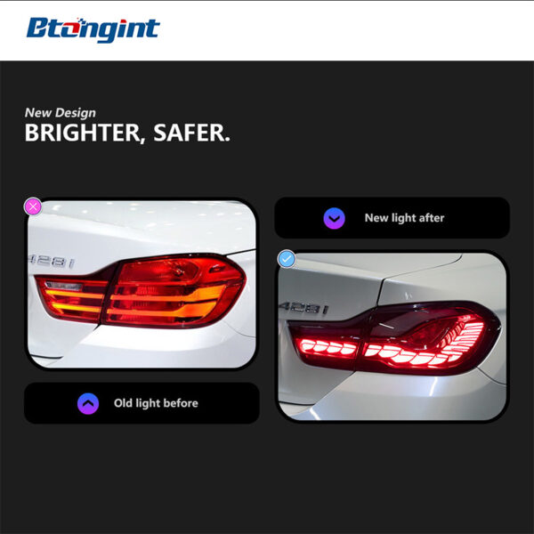New Dragon Scale LED Tail Light Assembly For BMW 4 Series F32 F36, Sequential Turn Signal & Brake Light.