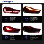 New Dragon Scale LED Tail Light Assembly For BMW 4 Series F32 F36, Sequential Turn Signal & Brake Light.