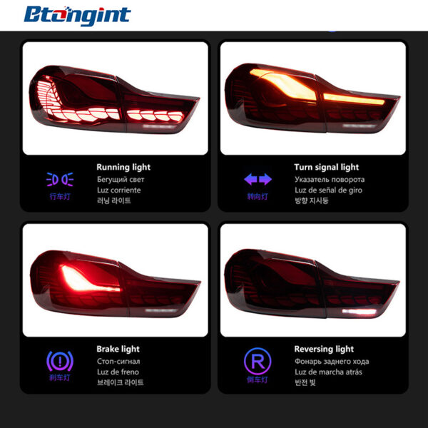 New Dragon Scale LED Tail Light Assembly For BMW 4 Series F32 F36, Sequential Turn Signal & Brake Light.