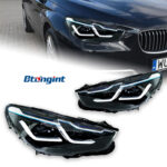 Blueberry Style LED Projector Headlight Assembly For BMW 5GT F07, LED DRL Sequential Turn Signal.