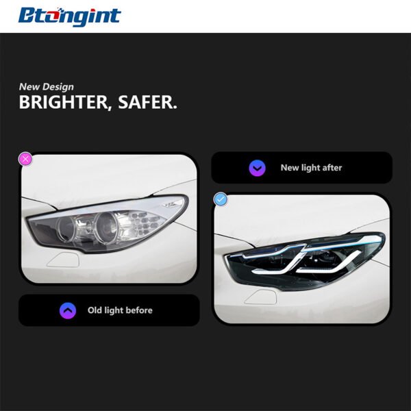 Blueberry Style LED Projector Headlight Assembly For BMW 5GT F07, LED DRL Sequential Turn Signal.
