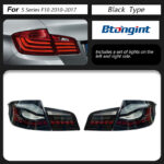Dragon Scale LED Tail Light Assembly For BMW 5 Series F10 F18, Dynamic Scanning Sequential Turn Signal.