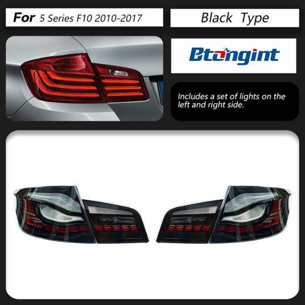 Dragon Scale LED Tail Light Assembly For BMW 5 Series F10 F18, Dynamic Scanning Sequential Turn Signal.