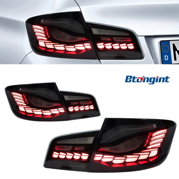 Dragon Scale LED Tail Light Assembly For BMW 5 Series F10 F18, Dynamic Scanning Sequential Turn Signal.