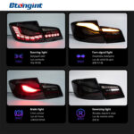 Dragon Scale LED Tail Light Assembly For BMW 5 Series F10 F18, Dynamic Scanning Sequential Turn Signal.