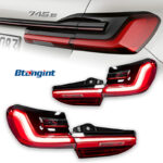 Full-Width Taillight Assembly For BMW 7 Series F02 G11 G12, Upgrade to G12 Style, Sequential LED DRL, Dynamic Scan Light.
