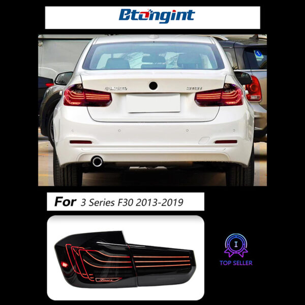 For BMW 3 Series F30 F35 M3 F80 Laser Style Taillights, RGB Color Customizable, Retrofit LED Dynamic Sequential Turn Signal Lamp Assembly.