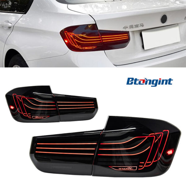 For BMW 3 Series F30 F35 M3 F80 Laser Style Taillights, RGB Color Customizable, Retrofit LED Dynamic Sequential Turn Signal Lamp Assembly.