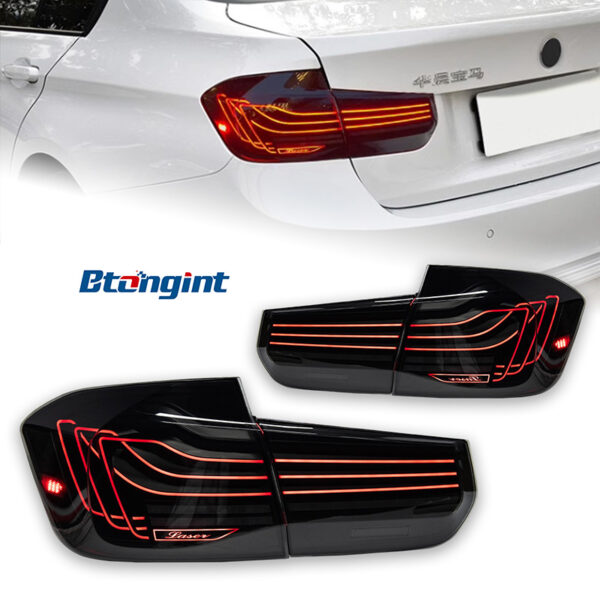 For BMW 3 Series F30 F35 M3 F80 Laser Style Taillights, RGB Color Customizable, Retrofit LED Dynamic Sequential Turn Signal Lamp Assembly.