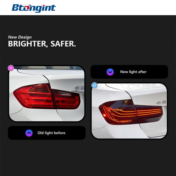 For BMW 3 Series F30 F35 M3 F80 Laser Style Taillights, RGB Color Customizable, Retrofit LED Dynamic Sequential Turn Signal Lamp Assembly.