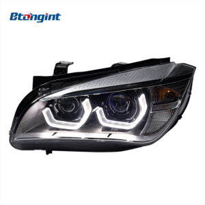 For BMW X1 E84 Headlight Assembly Retrofit, Scoop Style Angel Eyes, High Bright LED Projector Headlamp Assembly.