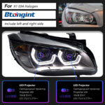 For BMW X1 E84 Headlight Assembly Retrofit, Scoop Style Angel Eyes, High Bright LED Projector Headlamp Assembly.