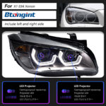 For BMW X5 E70 Retrofit New G18 Arrow Shape Headlamp Assembly, LED Projector Lamp, Daytime Running Light & Sequential Turn Signal.
