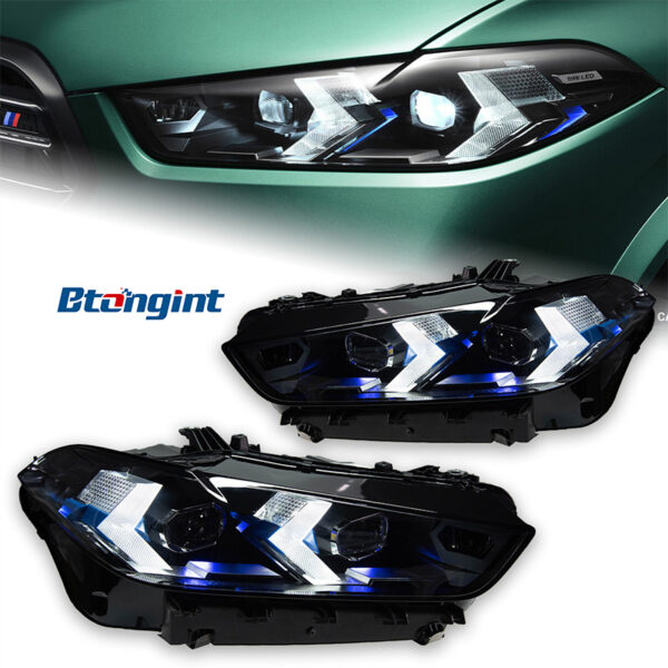 For BMW X5 E70 Retrofit New G18 Arrow Shape Headlamp Assembly, LED Projector Lamp, Daytime Running Light & Sequential Turn Signal.