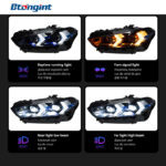 For BMW X5 E70 Retrofit New G18 Arrow Shape Headlamp Assembly, LED Projector Lamp, Daytime Running Light & Sequential Turn Signal.