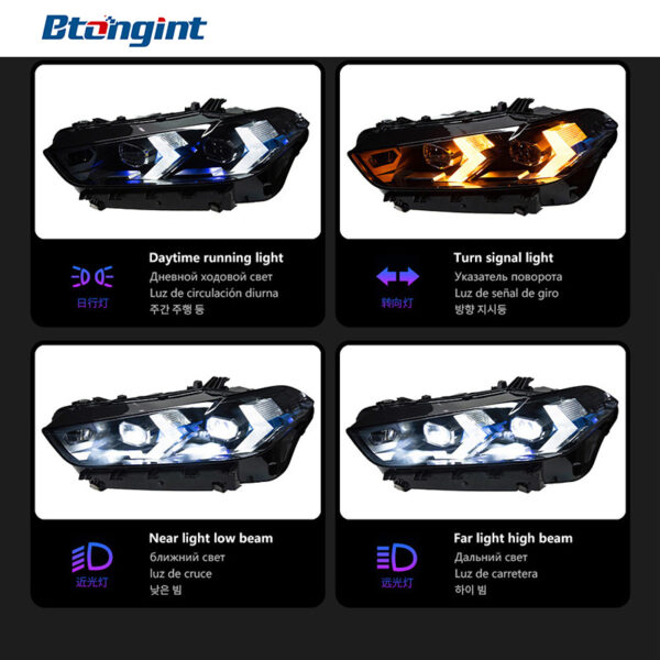 For BMW X5 E70 Retrofit New G18 Arrow Shape Headlamp Assembly, LED Projector Lamp, Daytime Running Light & Sequential Turn Signal.