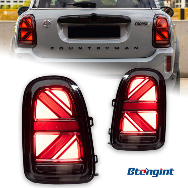 For MINI Countryman F60 Retrofit New Style Union Jack LED Tail Lamp Assembly, Dynamic Sequential Turn Signal.
