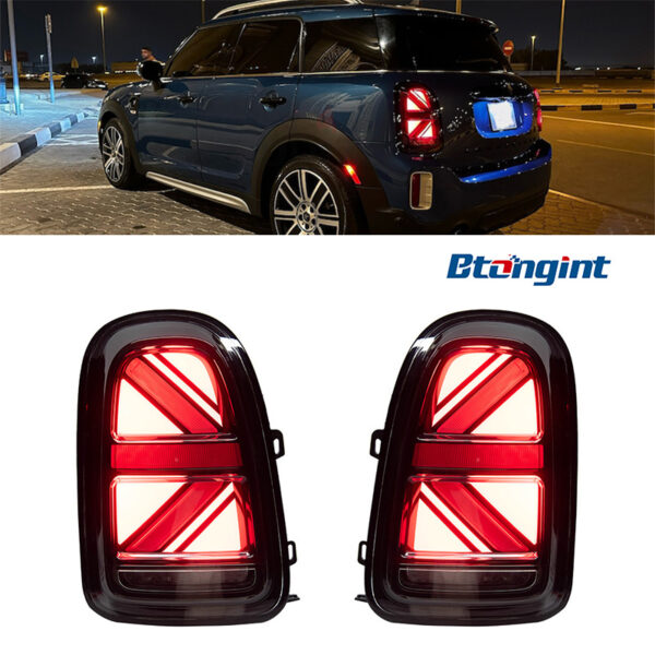 For MINI Countryman F60 Retrofit New Style Union Jack LED Tail Lamp Assembly, Dynamic Sequential Turn Signal.