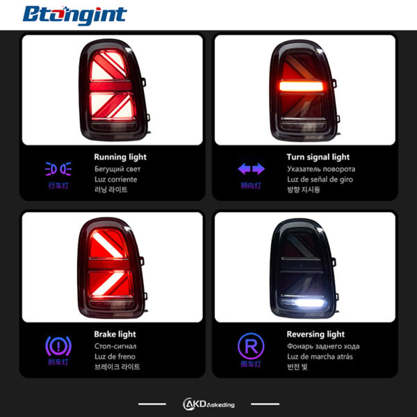 For MINI Countryman F60 Retrofit New Style Union Jack LED Tail Lamp Assembly, Dynamic Sequential Turn Signal.