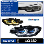 LED Headlight Assembly For BMW 3 Series F30 F35 2013-2018, M3 Style Upgrade LED Front Lamp With Laser Lens DRL.