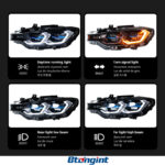 LED Headlight Assembly For BMW 3 Series F30 F35 2013-2018, M3 Style Upgrade LED Front Lamp With Laser Lens DRL.