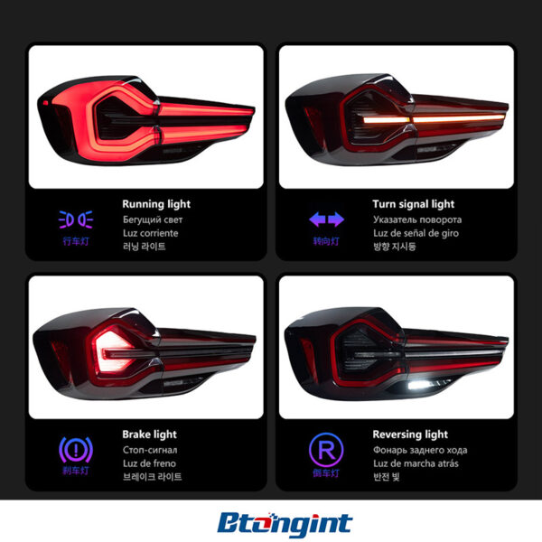LED Tail Light Assembly For BMW X3 G01 G08, Modified LED Rear Taillights With Sequential Dynamic Turn Signal & Running Light.