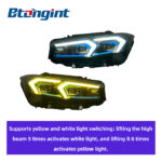 LED Headlight Assembly For BMW 3 Series G20 G28 2023-2024, Dual Color DRL Front Headlamp.
