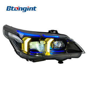 Aftermarket Modified LED Headlamp, Blue Eyebrow Thunder Style DRL, Plug & Play Direct Replacement.