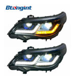 LED Headlight Assembly For BMW 5 Series E60 2003-2010, Modified Blue Eyebrow Thunder Edition LED DRL & Turn Signal.