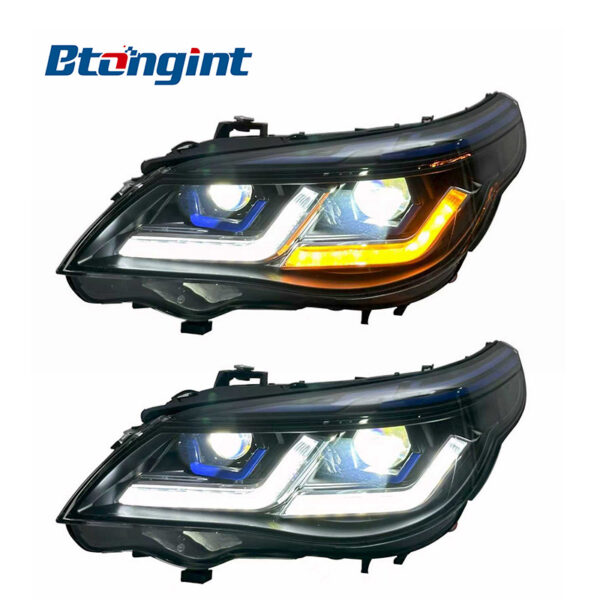 LED Headlight Assembly For BMW 5 Series E60 2003-2010, Modified Blue Eyebrow Thunder Edition LED DRL & Turn Signal.