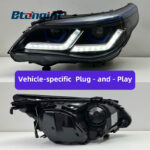 LED Headlight Assembly For BMW 5 Series E60 2003-2010, Modified Blue Eyebrow Thunder Edition LED DRL & Turn Signal.