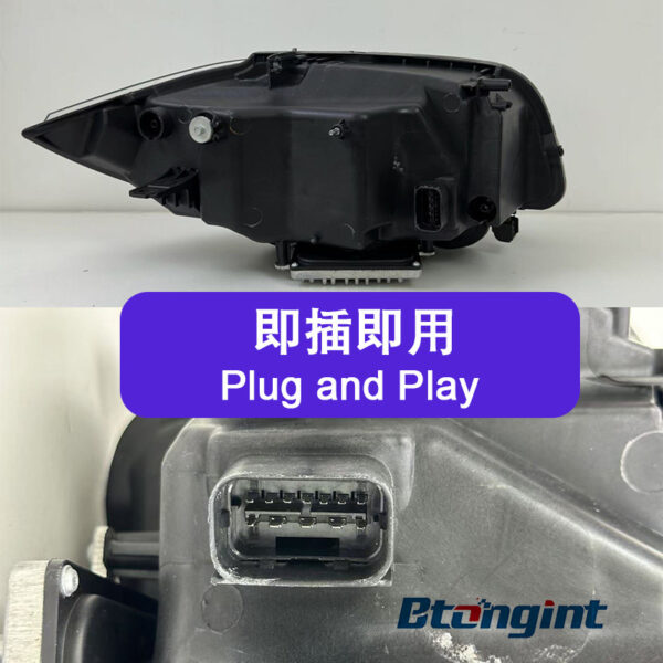 LED Headlight Assembly For BMW 1 Series E87 2004-2011, Modified Fang Style Dual Color DRL With Projector Lens.