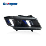 LED Headlight Assembly For BMW 3 Series E90 E91 2005-2012, Modified Fang Style White & Amber DRL Front Headlamp.