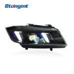 LED Headlight Assembly For BMW 3 Series E90 E91 2005-2012, Modified Fang Style White & Amber DRL Front Headlamp.