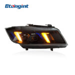 LED Headlight Assembly For BMW 3 Series E90 E91 2005-2012, Modified Fang Style White & Amber DRL Front Headlamp.